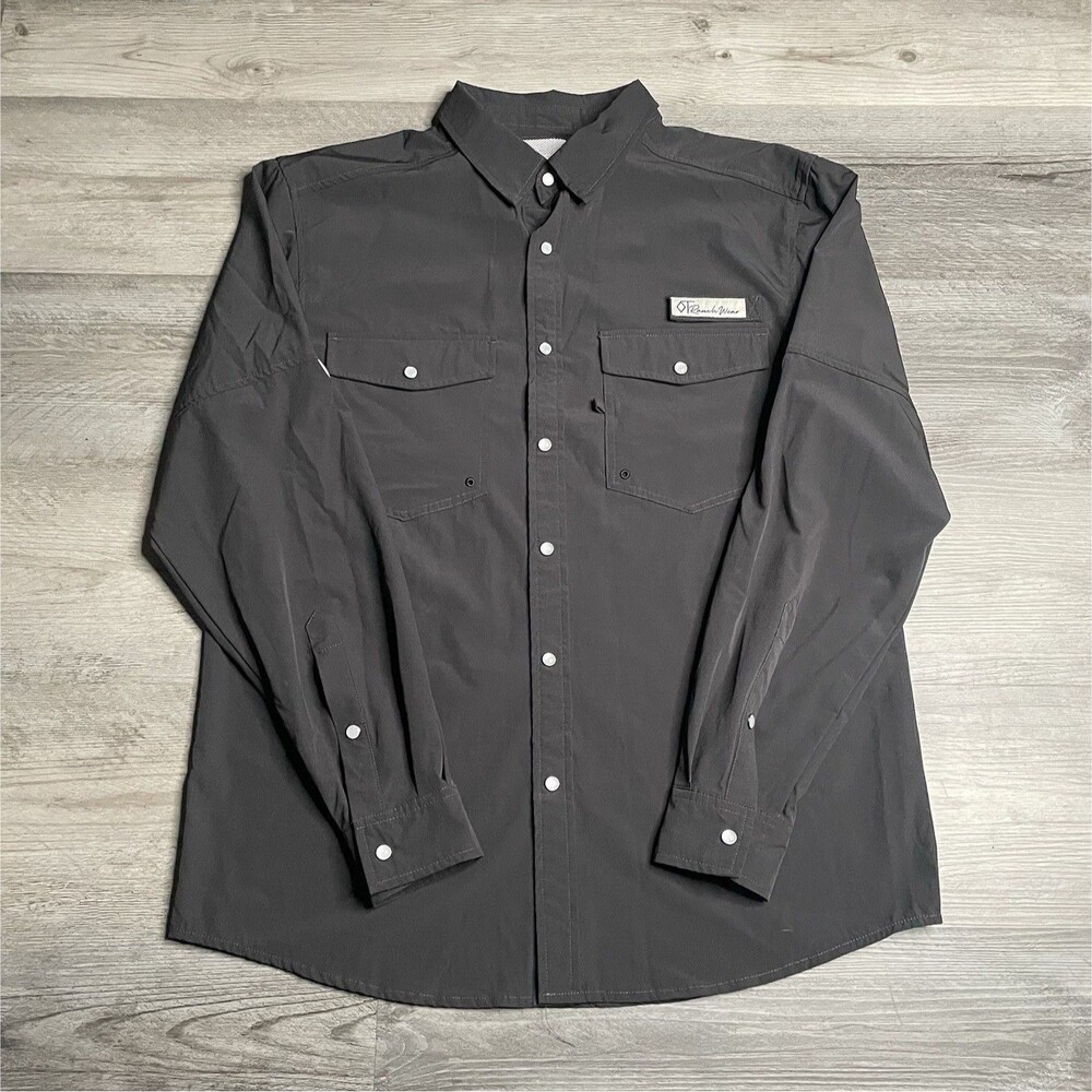 RanchWear Charcoal Snap Button Long Sleeve Shirt w/ Pockets US M